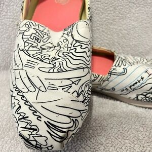 Women’s Toms Alpargata Canvas White Coloring Book Shoes Flat